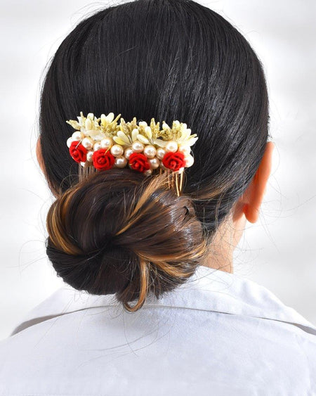 VOJ Rose Embellished Comb Pin