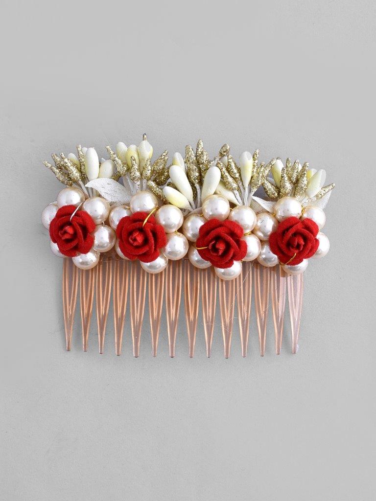 VOJ Rose Embellished Comb Pin