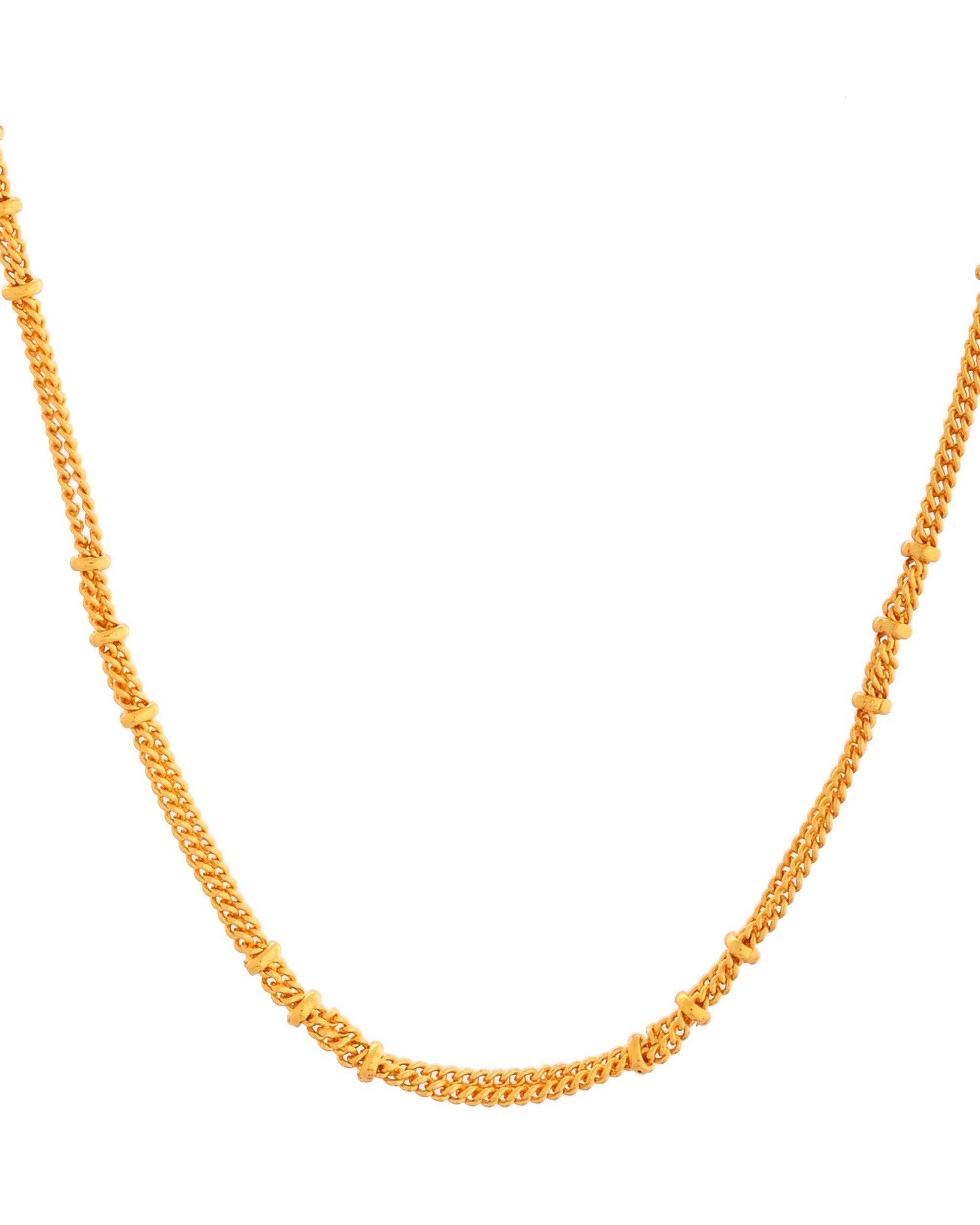 VOJ Women Gold Polished Stainless Steel Ball Chain - Distacart