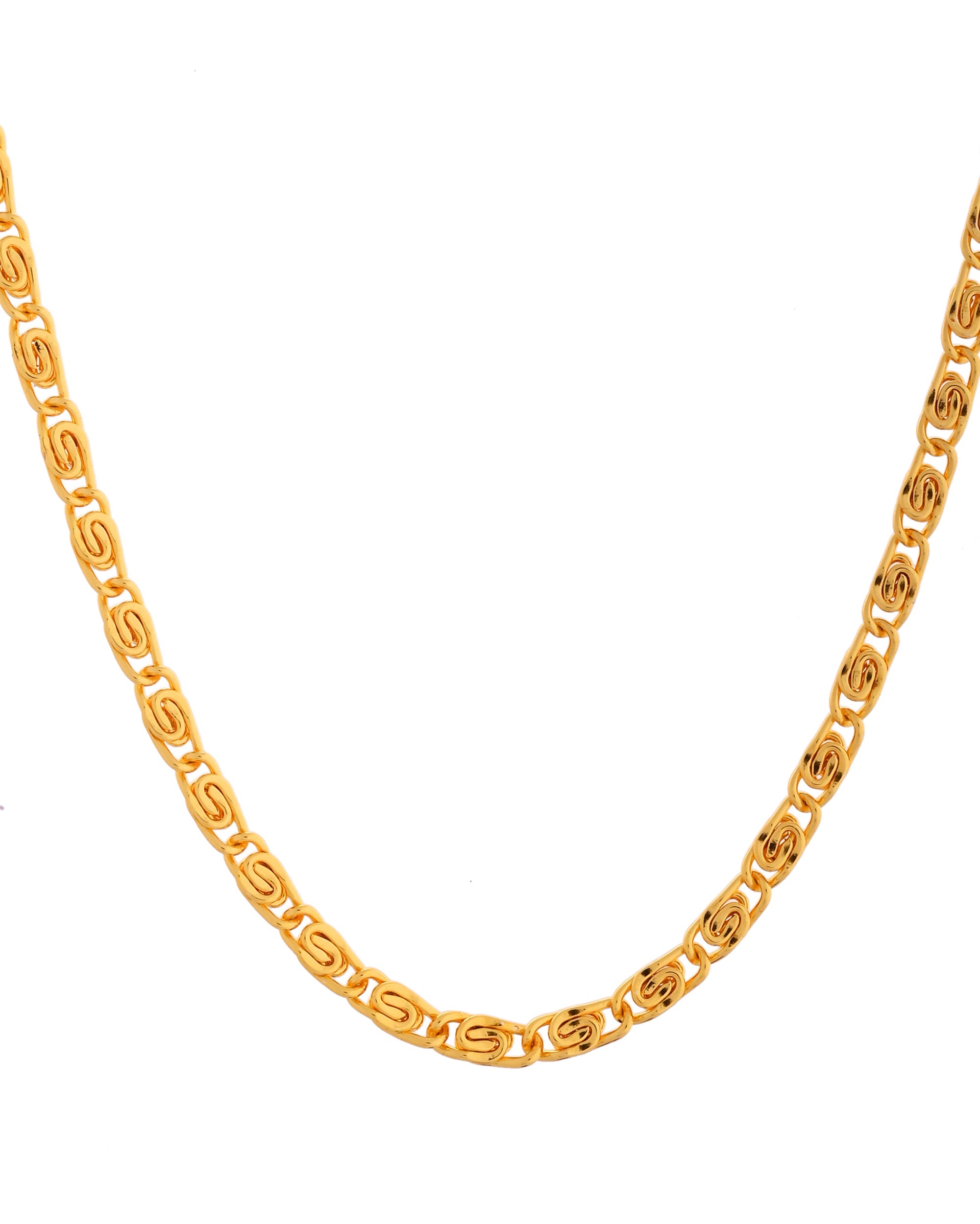 VOJ Gold Polished Minimal Chain For Women - Distacart
