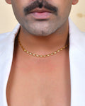 VOJ Gold Polished Biscuit Shaped Minimal Chain - Distacart
