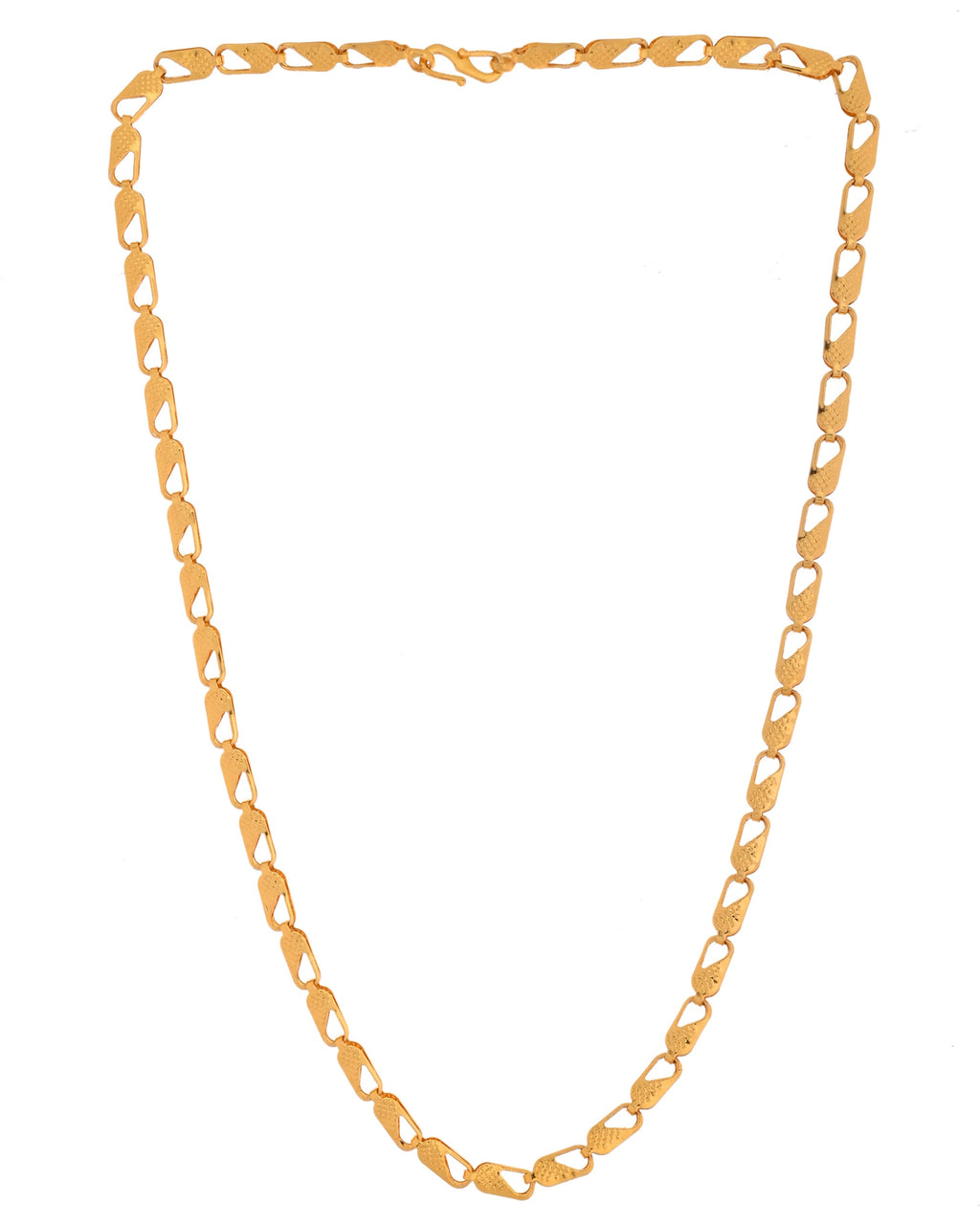 VOJ Gold Polished Biscuit Shaped Minimal Chain - Distacart