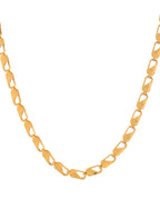 VOJ Gold Polished Biscuit Shaped Minimal Chain - Distacart