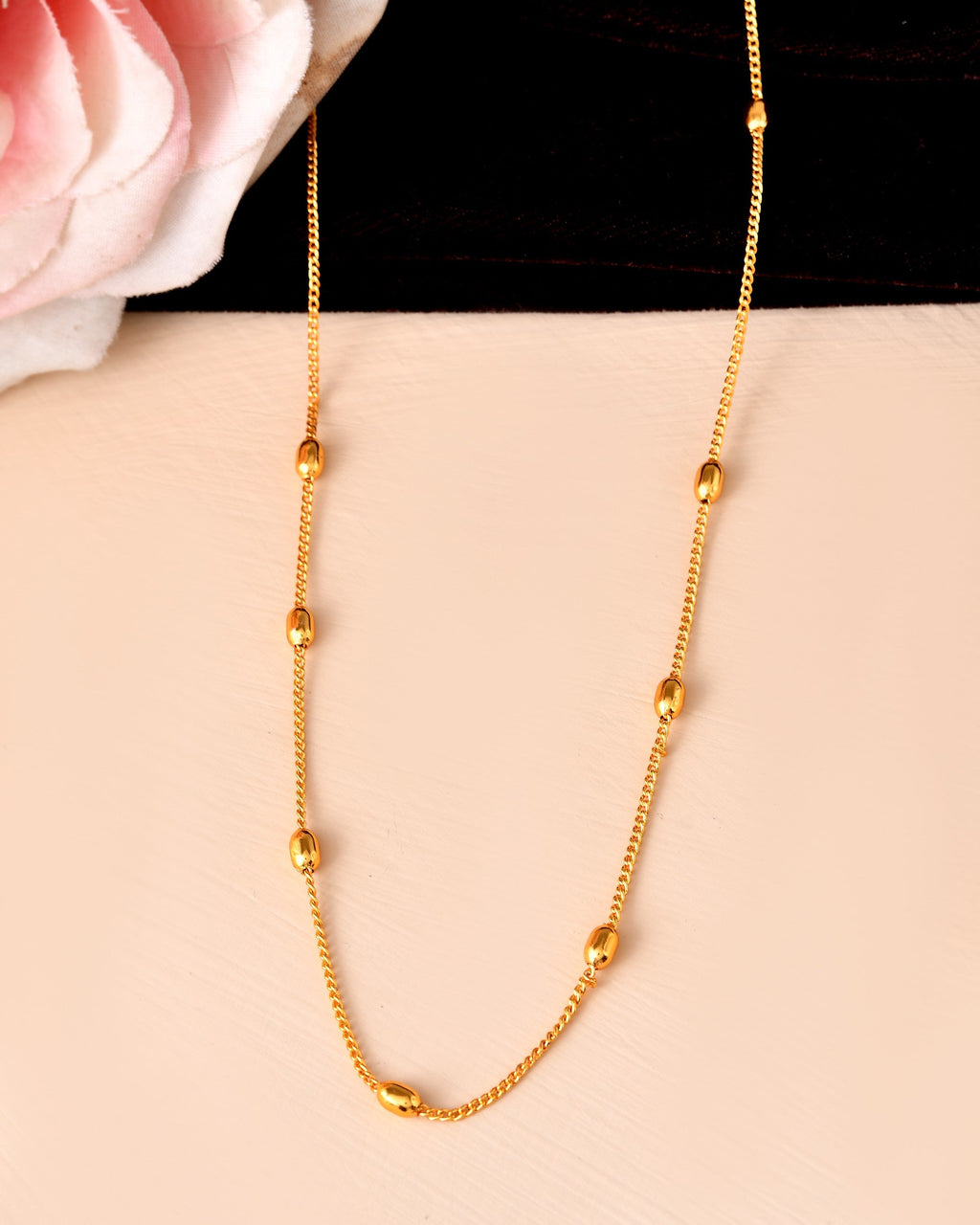VOJ Gold Polished Minimal Stainless Steel Chain - Distacart