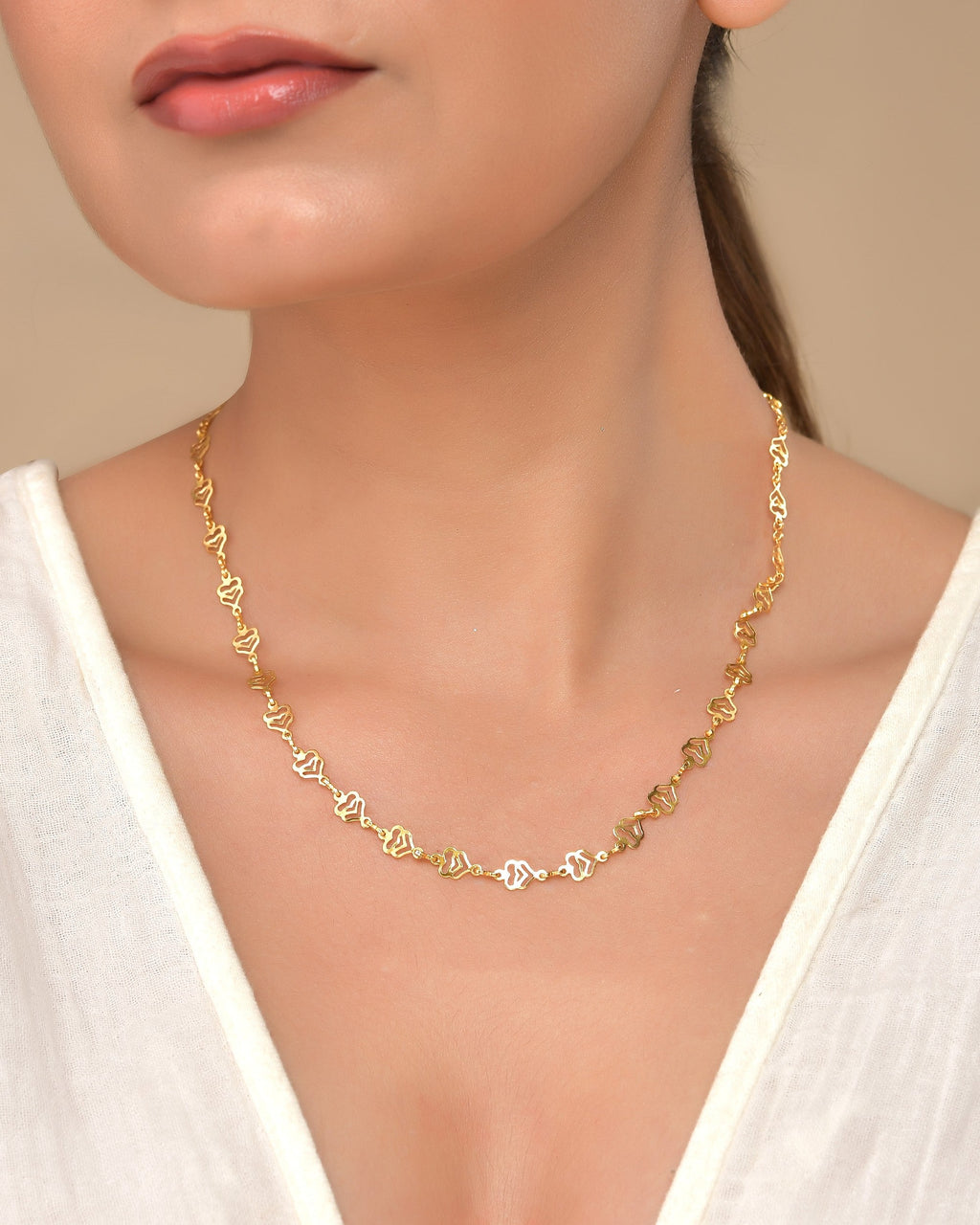 VOJ Gold Polished Elegant Designer Classic Chain - Distacart