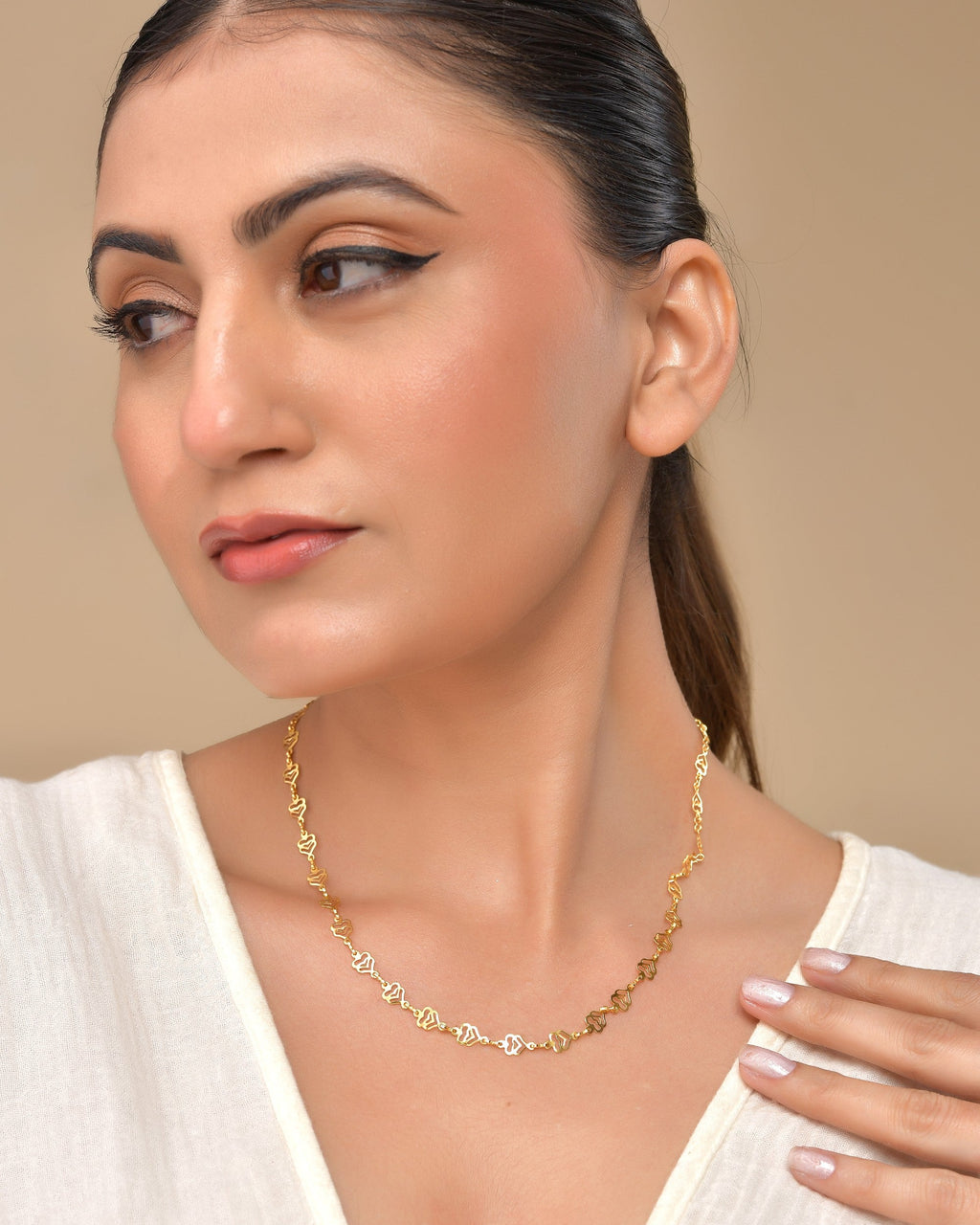 VOJ Gold Polished Elegant Designer Classic Chain - Distacart