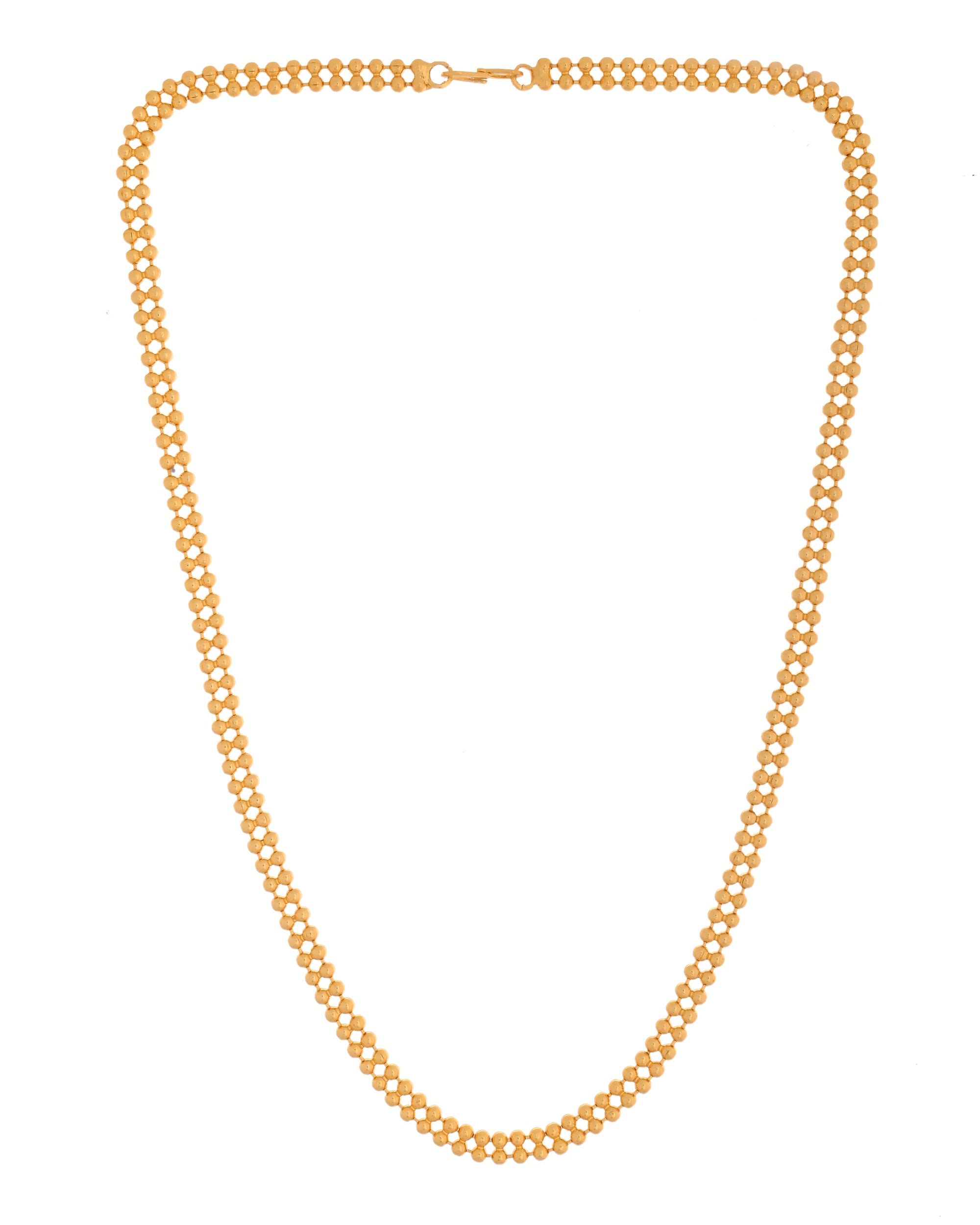 VOJ Gold Polished Ball Shaped Minimal Chain For Women - Distacart
