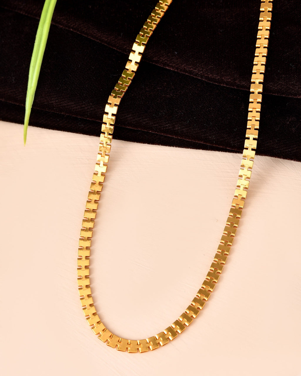 VOJ Women Gold Polished Classic Linked Chain - Distacart