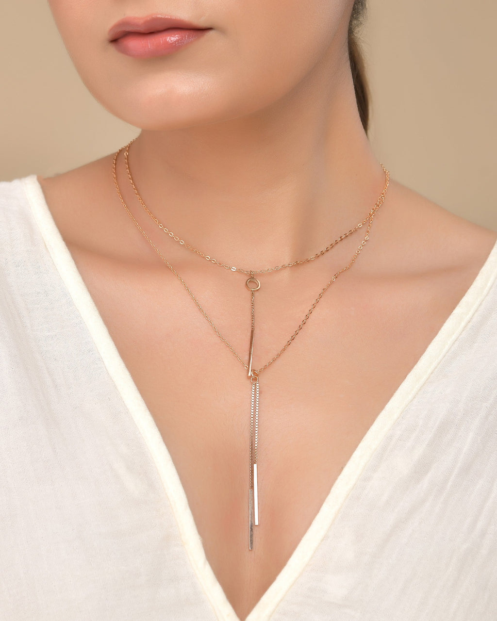 VOJ Gold Polished Multi Layer Designer Chain - Distacart