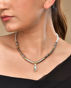 VOJ Silver Plated Elegant Stainless Steel Designer Necklace