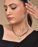 VOJ Silver Plated Elegant Stainless Steel Designer Necklace