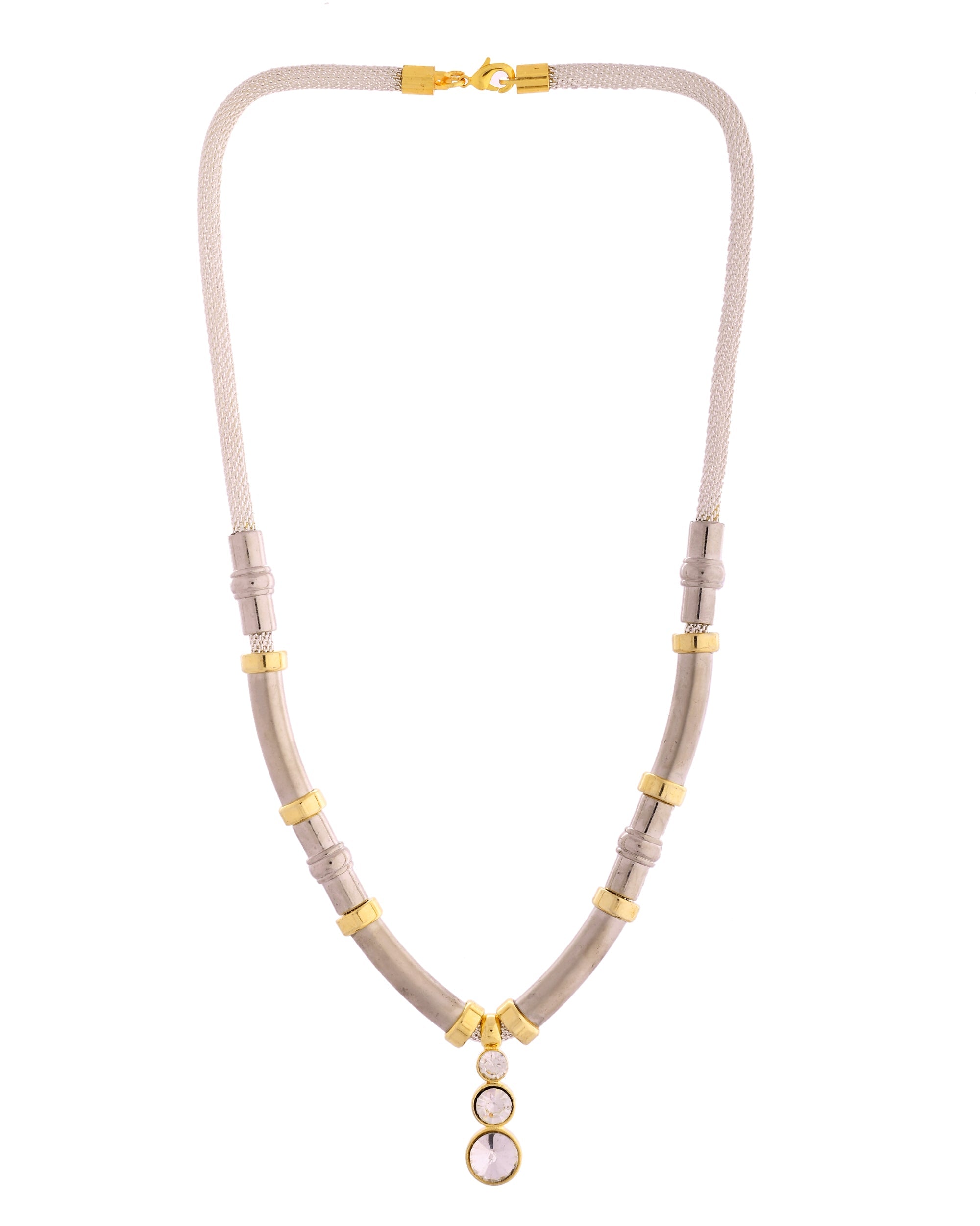 VOJ Silver Plated Elegant Stainless Steel Designer Necklace