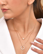 VOJ Gold Polished Multi Layer Pearl Studded Designer Chain - Distacart