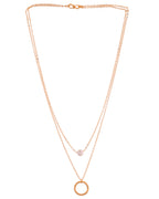 VOJ Gold Polished Multi Layer Pearl Studded Designer Chain - Distacart