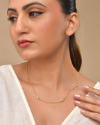 VOJ Gold Polished Women Pearl Studded Stainless Steel Chain - Distacart