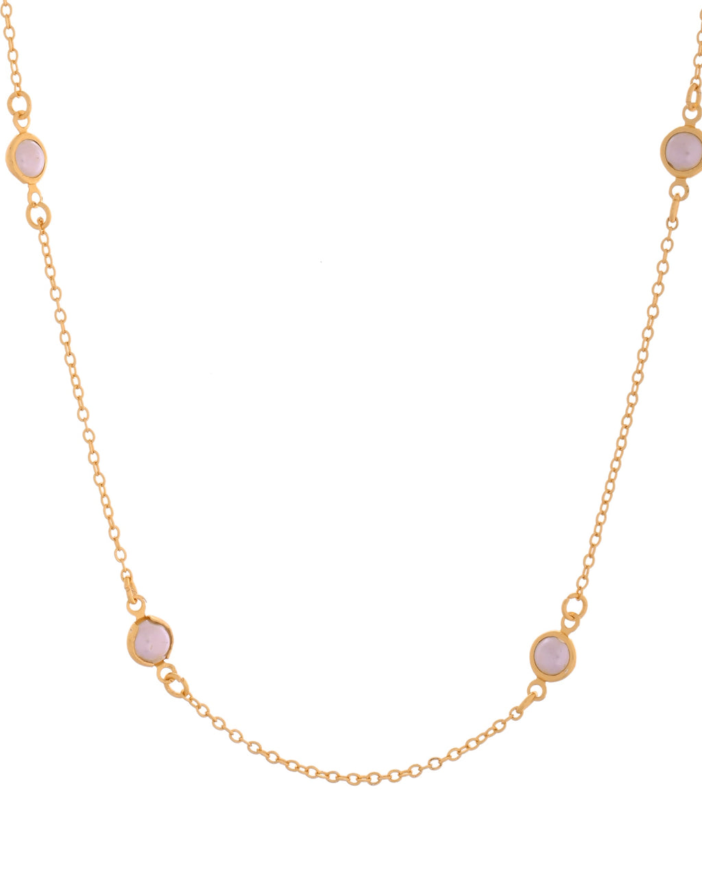VOJ Gold Polished Women Pearl Studded Stainless Steel Chain - Distacart