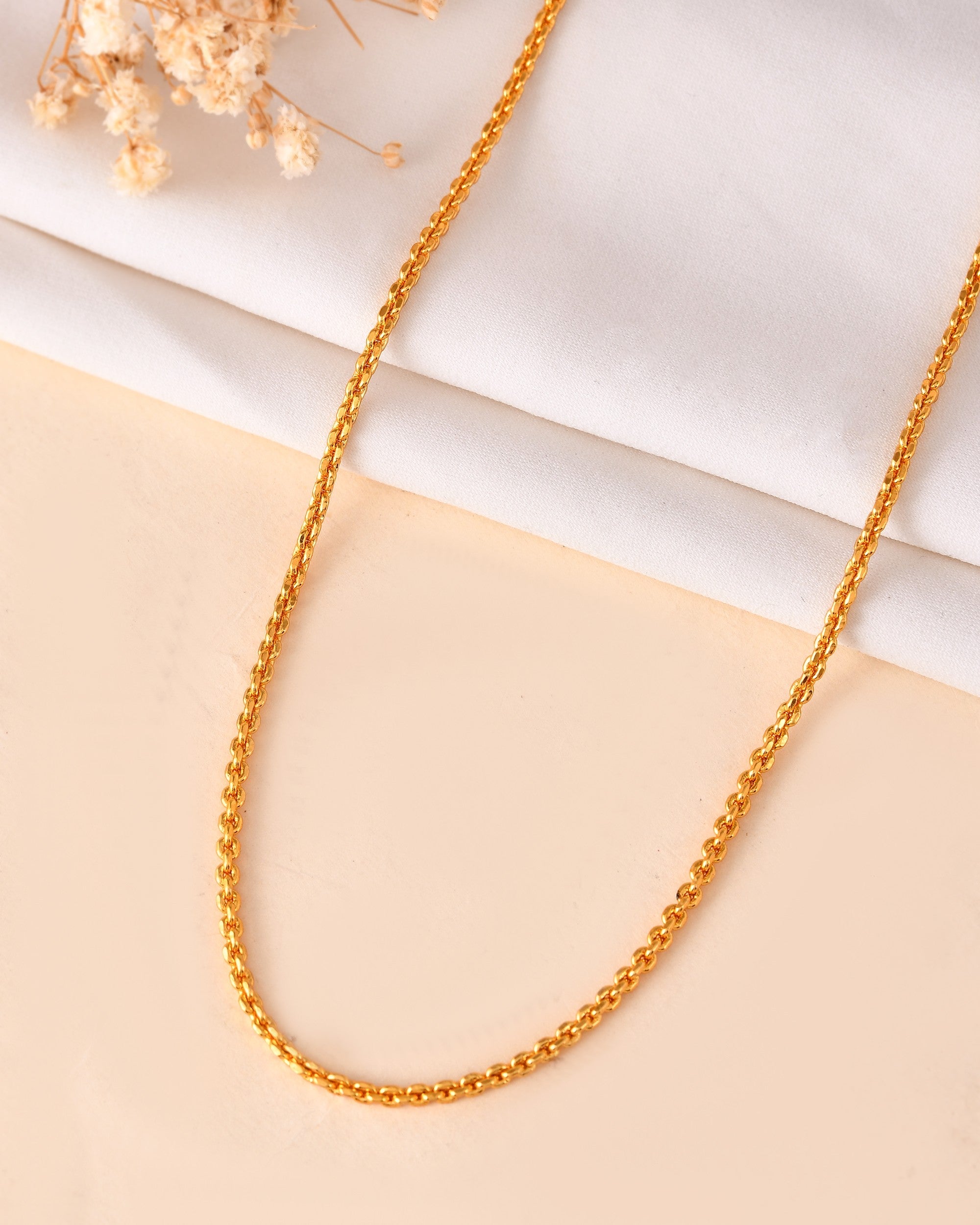 VOJ Gold Polished Women Stainless Steel Classic Chain - Distacart