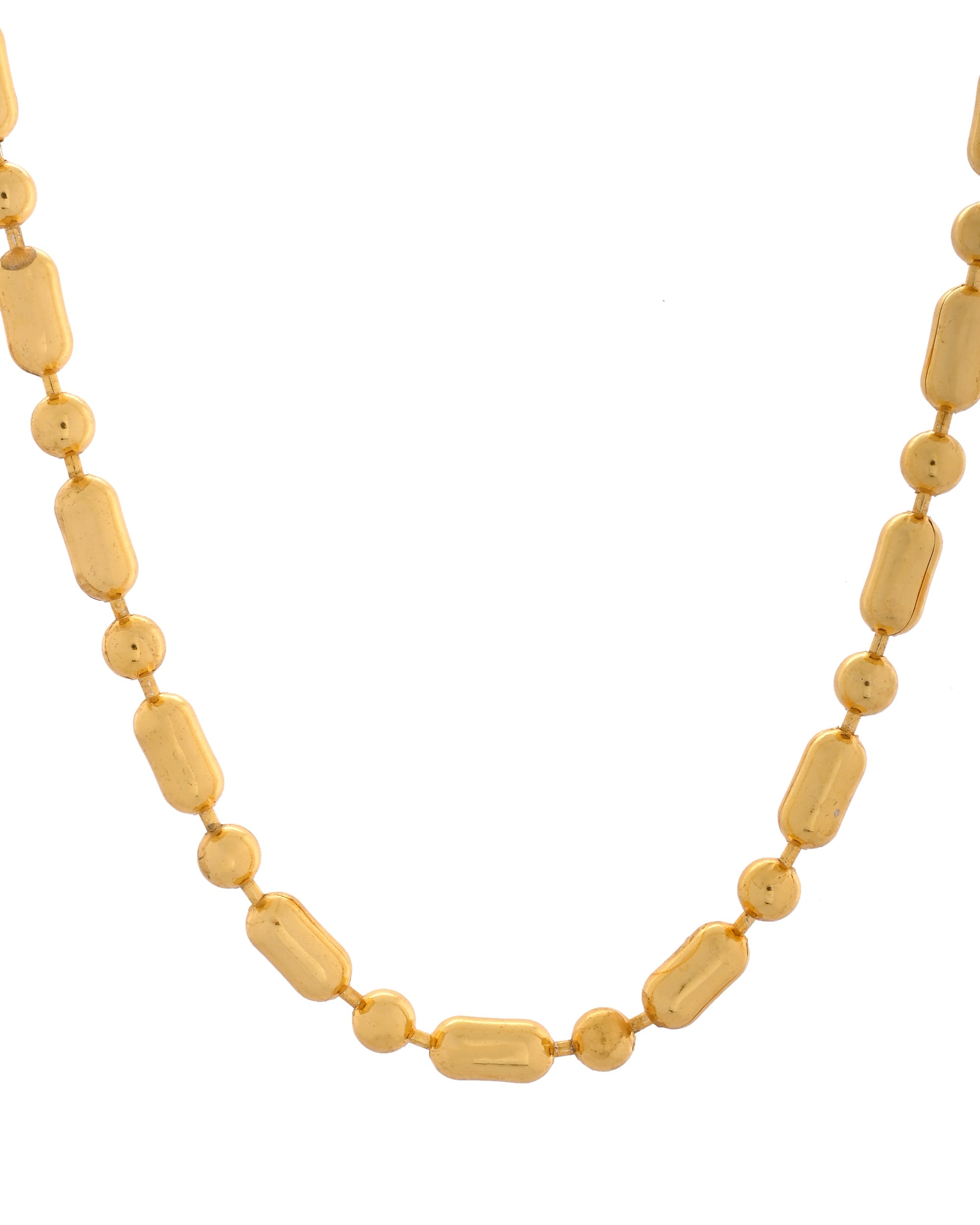 VOJ Men Gold Polished Drop Studded Elegant Chain - Distacart