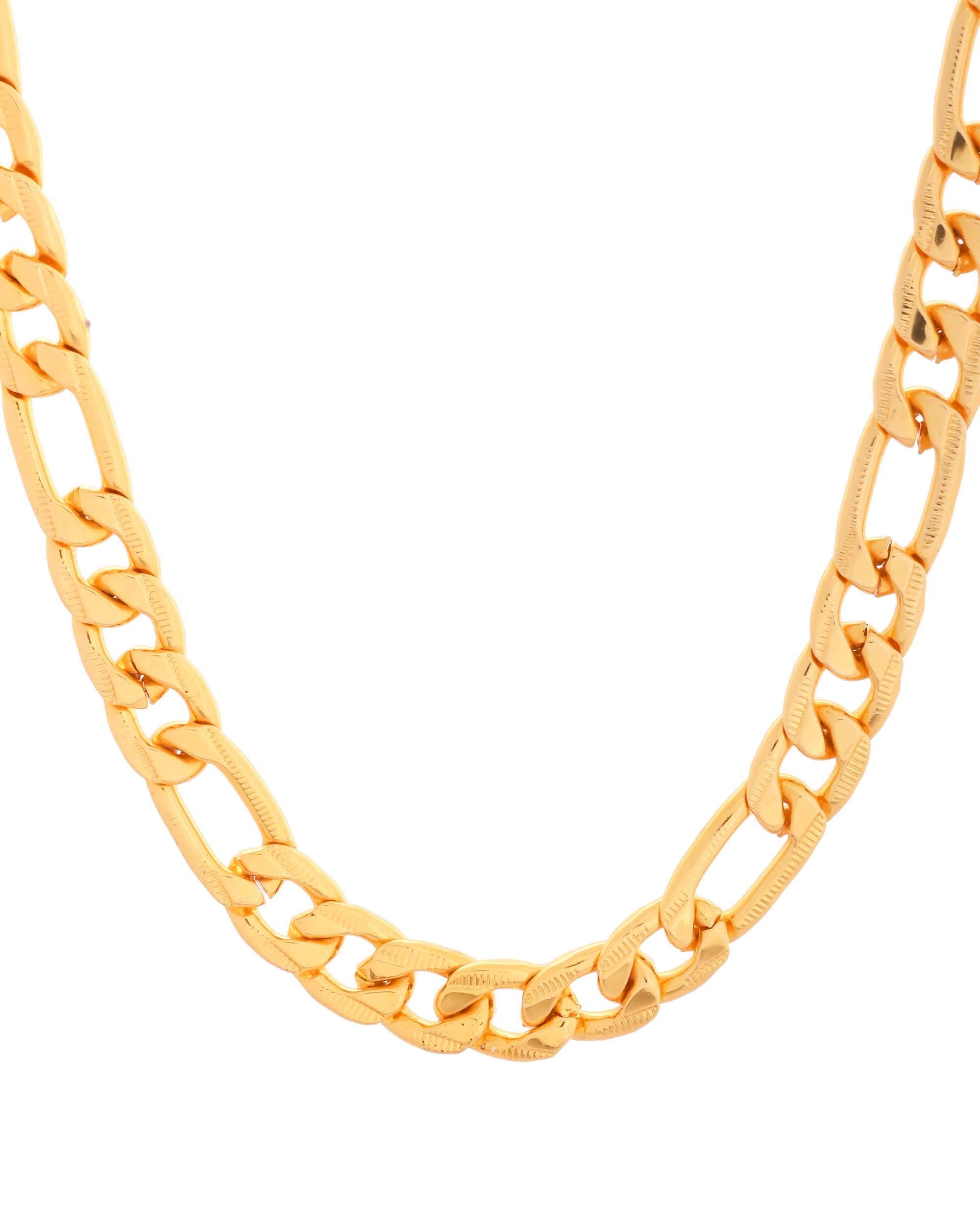 VOJ Men Gold Polished Link Classic Designer Linked Chain - Distacart