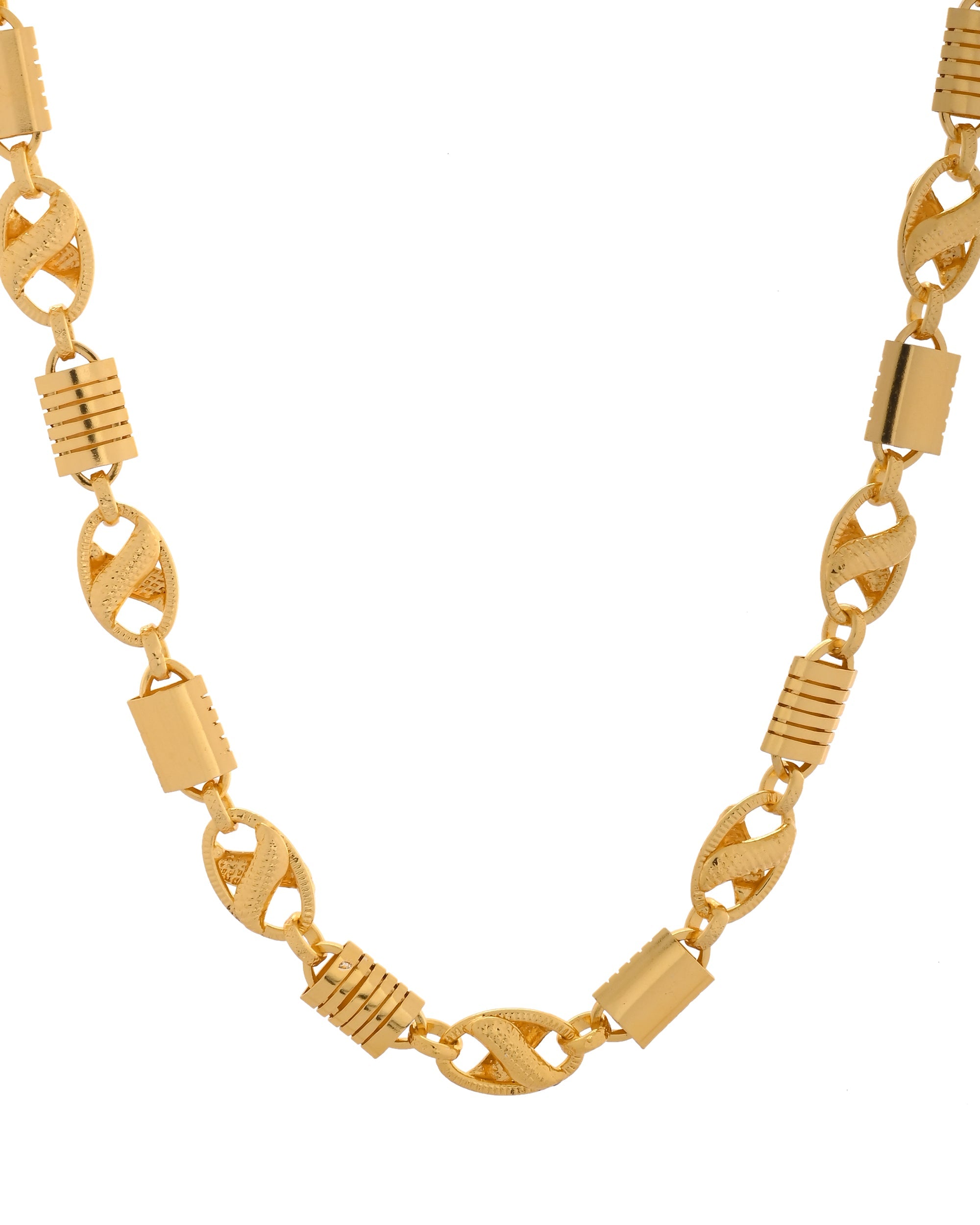 VOJ Men Designer Stainless Steel Gold Polished Chain - Distacart