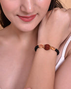 VOJ Rudraksh Black Beaded Elasticated Bracelet - Distacart