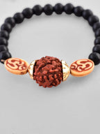 VOJ Rudraksh Black Beaded Elasticated Bracelet - Distacart