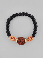 VOJ Rudraksh Black Beaded Elasticated Bracelet - Distacart