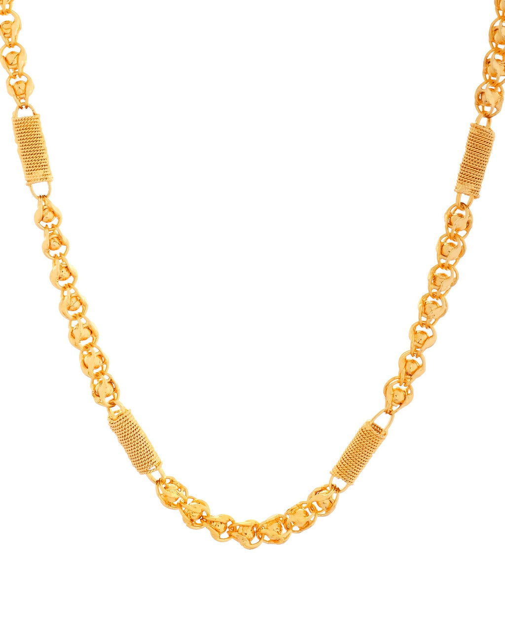 VOJ Men Pipe Shaped Gold Polished Chain - Distacart