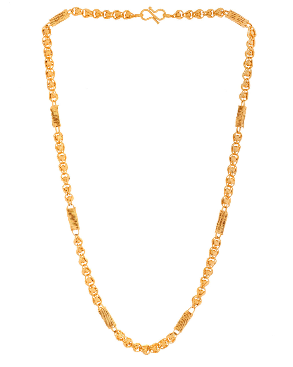 VOJ Men Pipe Shaped Gold Polished Chain - Distacart