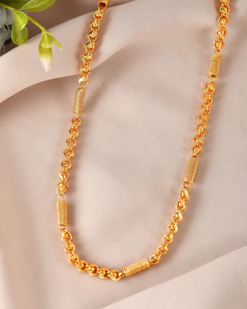 VOJ Men Pipe Shaped Gold Polished Chain - Distacart