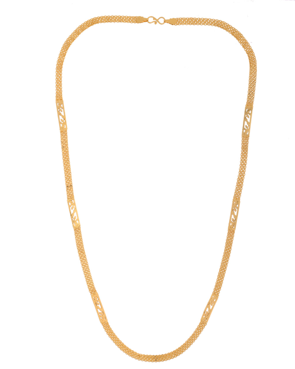 VOJ Men Designer Stainless Steel Gold Polished Classic Chain - Distacart