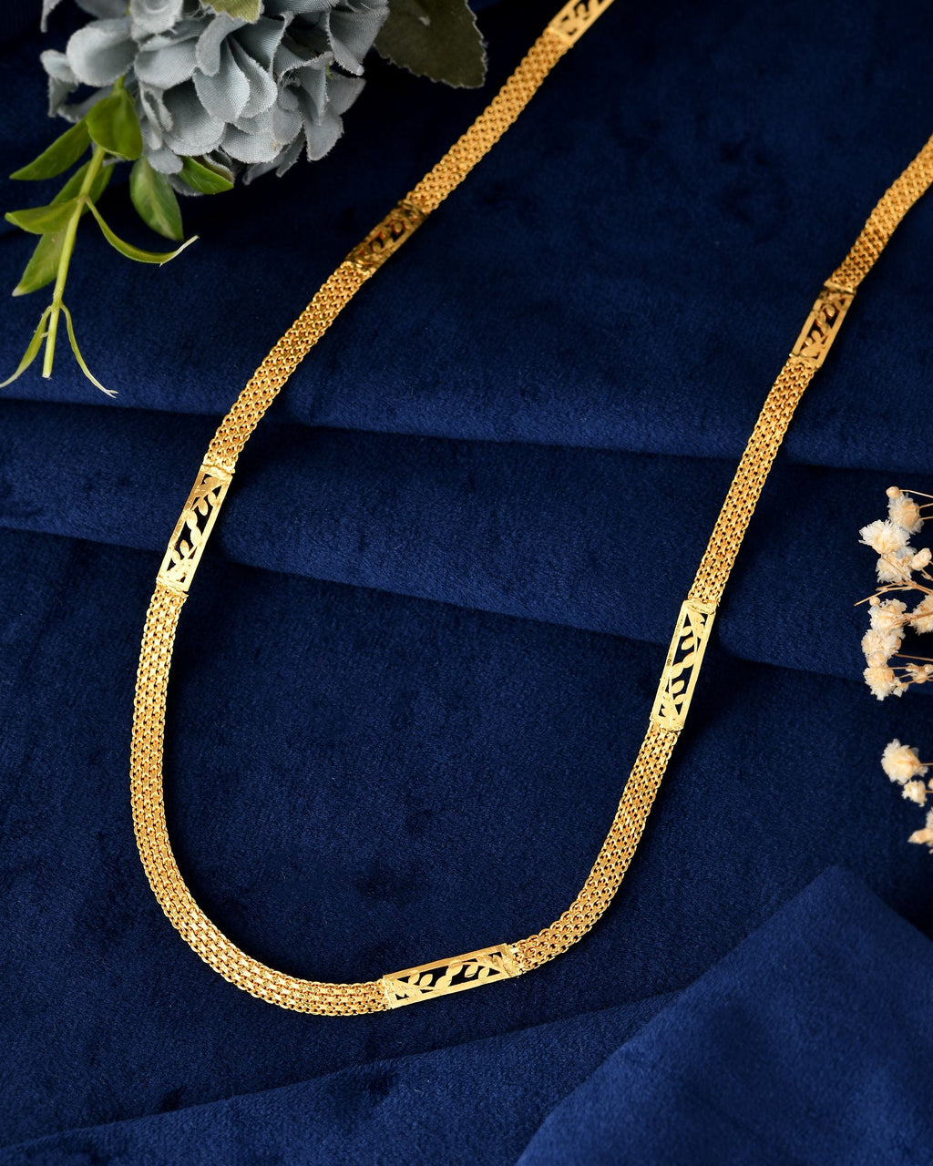 VOJ Men Designer Stainless Steel Gold Polished Classic Chain - Distacart