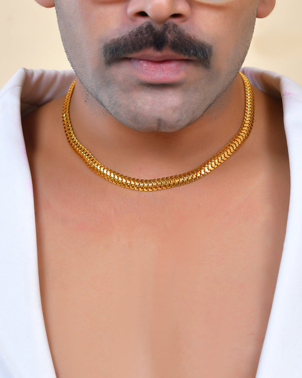 VOJ Stainless Steel Men Gold Polished Thick Chain - Distacart