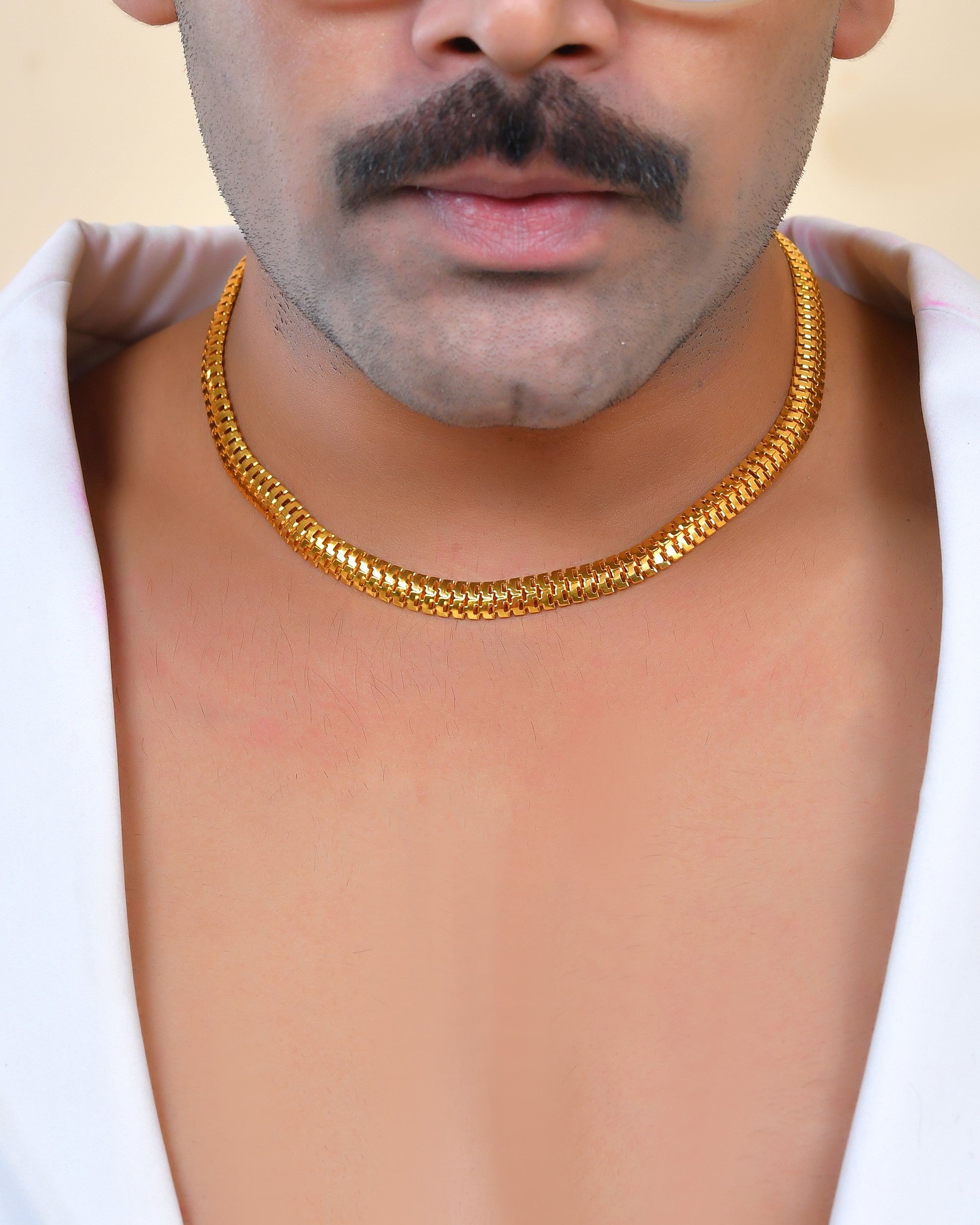 VOJ Stainless Steel Men Gold Polished Thick Chain - Distacart