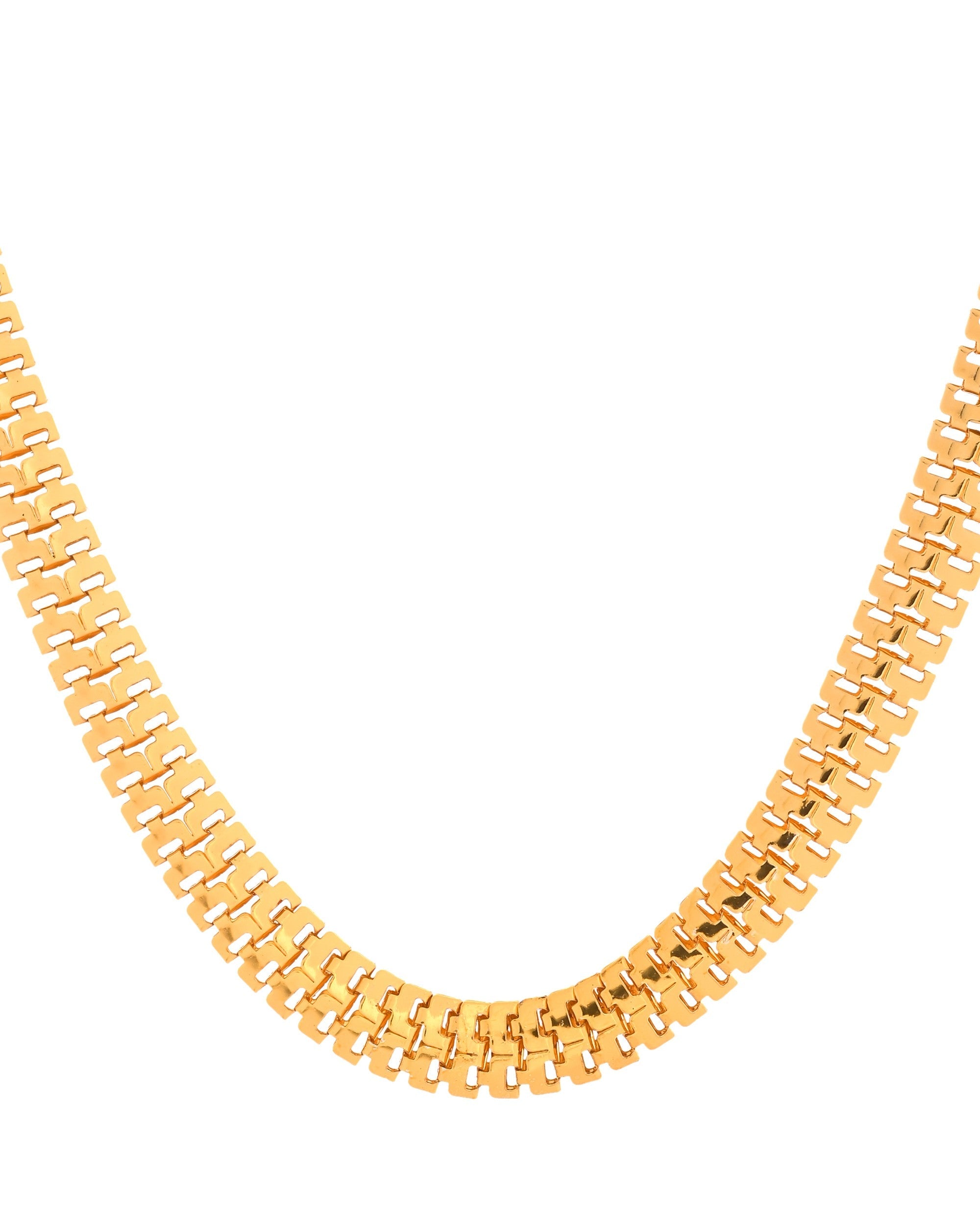 VOJ Stainless Steel Men Gold Polished Thick Chain - Distacart