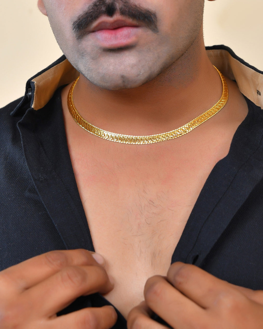 VOJ Gold Polished Minimal Chain For Men - Distacart