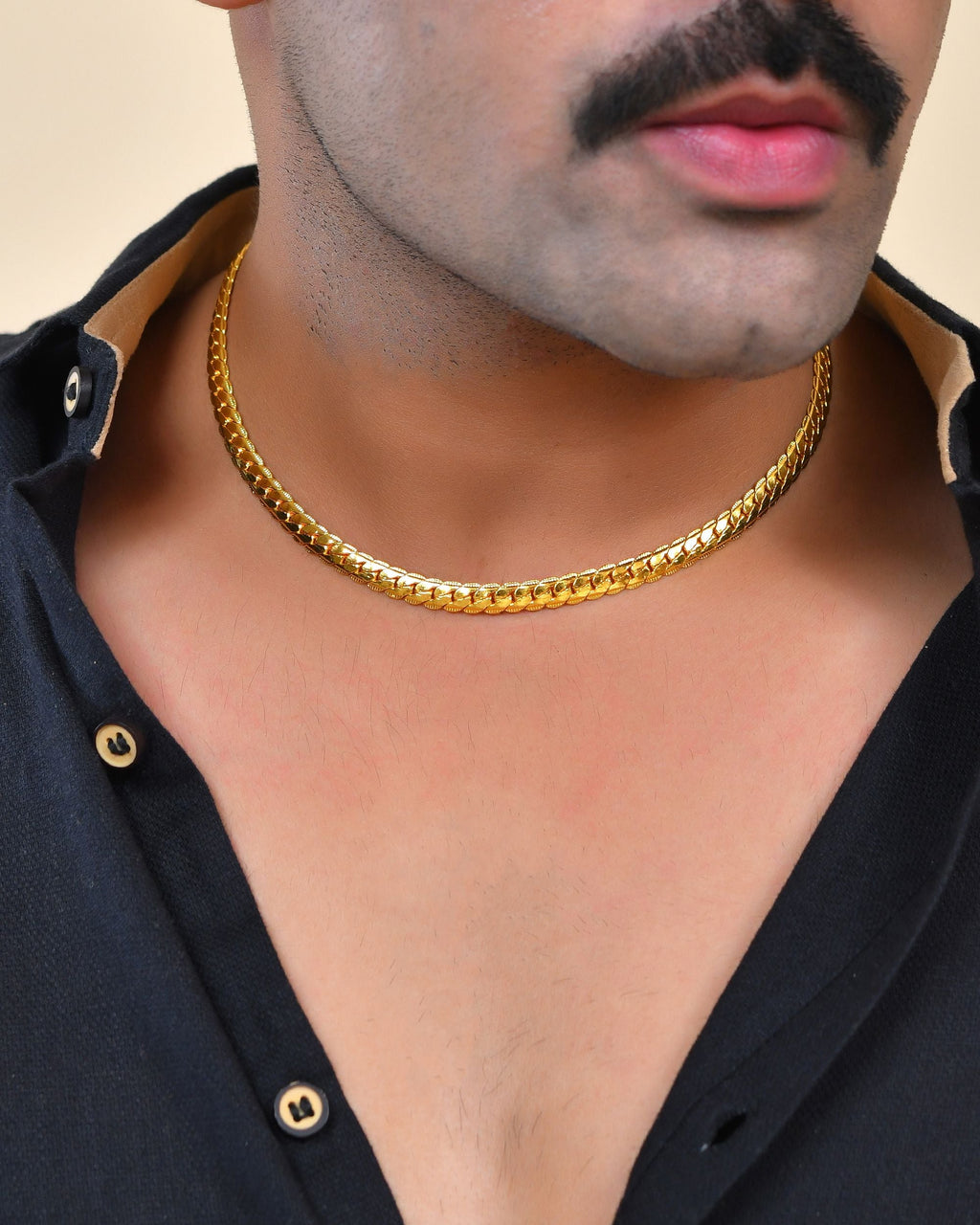 VOJ Gold Polished Stainless Steel Chain For Men - Distacart