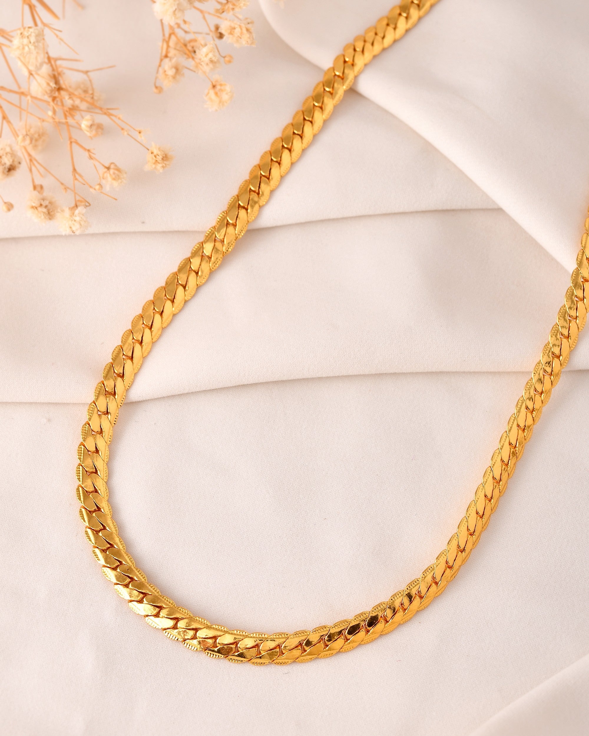 VOJ Gold Polished Stainless Steel Chain For Men - Distacart