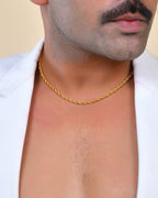 VOJ Gold Polished Twisted Stainless Steel Chain For Men - Distacart