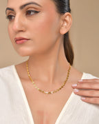 VOJ Gold Polished Geometrical Shaped Stainless Steel Chain For Women - Distacart