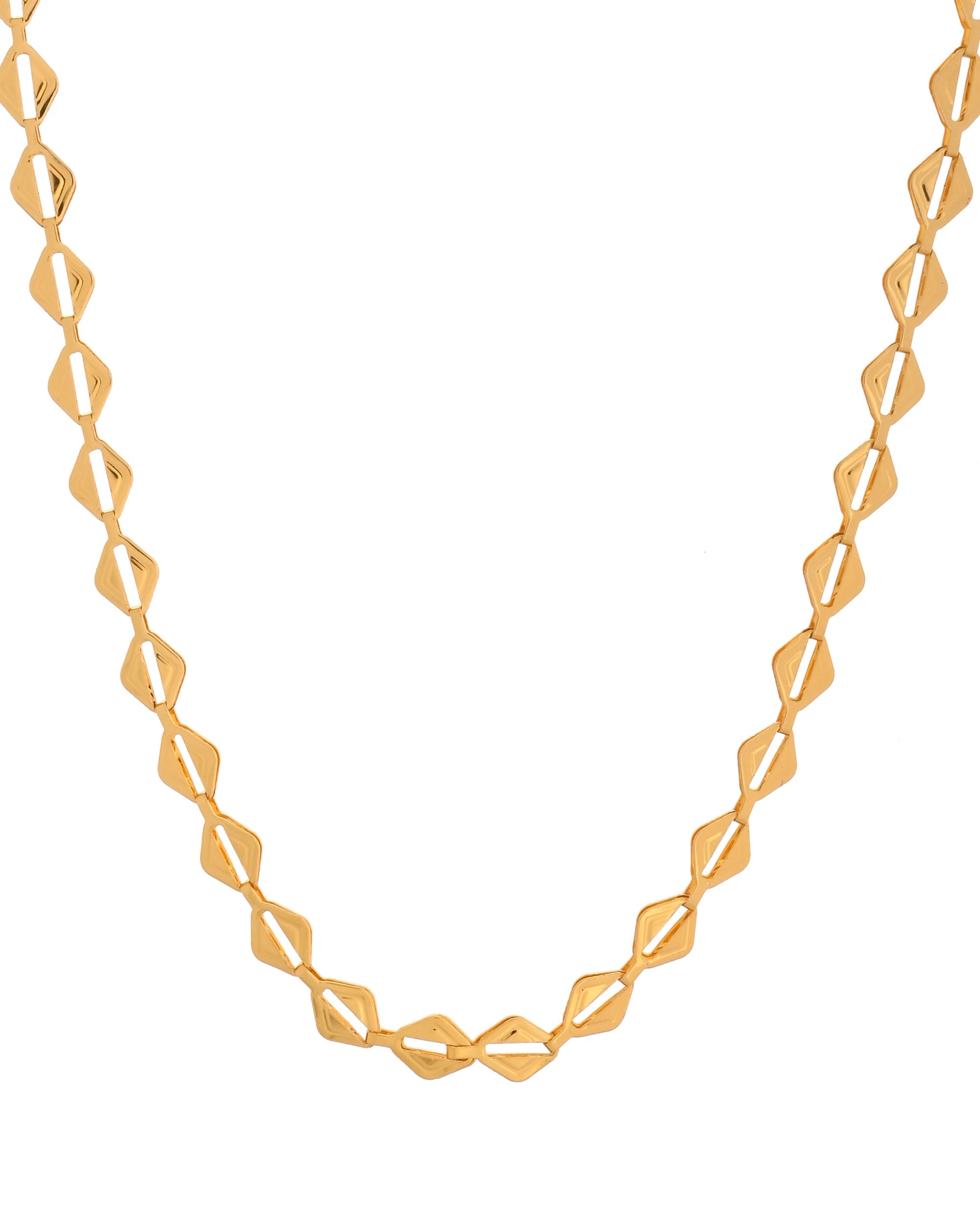 VOJ Gold Polished Geometrical Shaped Stainless Steel Chain For Women - Distacart