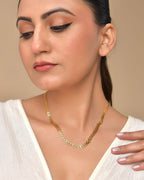 VOJ Gold Polished Filled Leaf Shaped Chain For Women - Distacart
