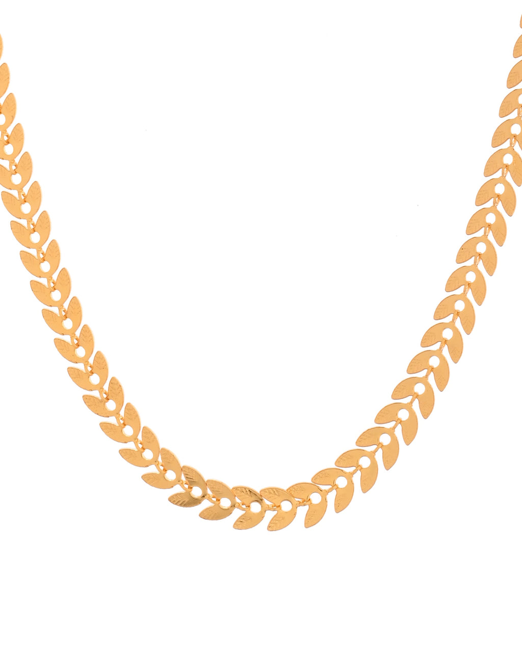 VOJ Gold Polished Filled Leaf Shaped Chain For Women - Distacart