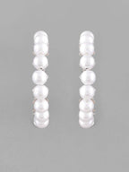 VOJ White Pearl Silver Plated Hoops Earrings - Distacart