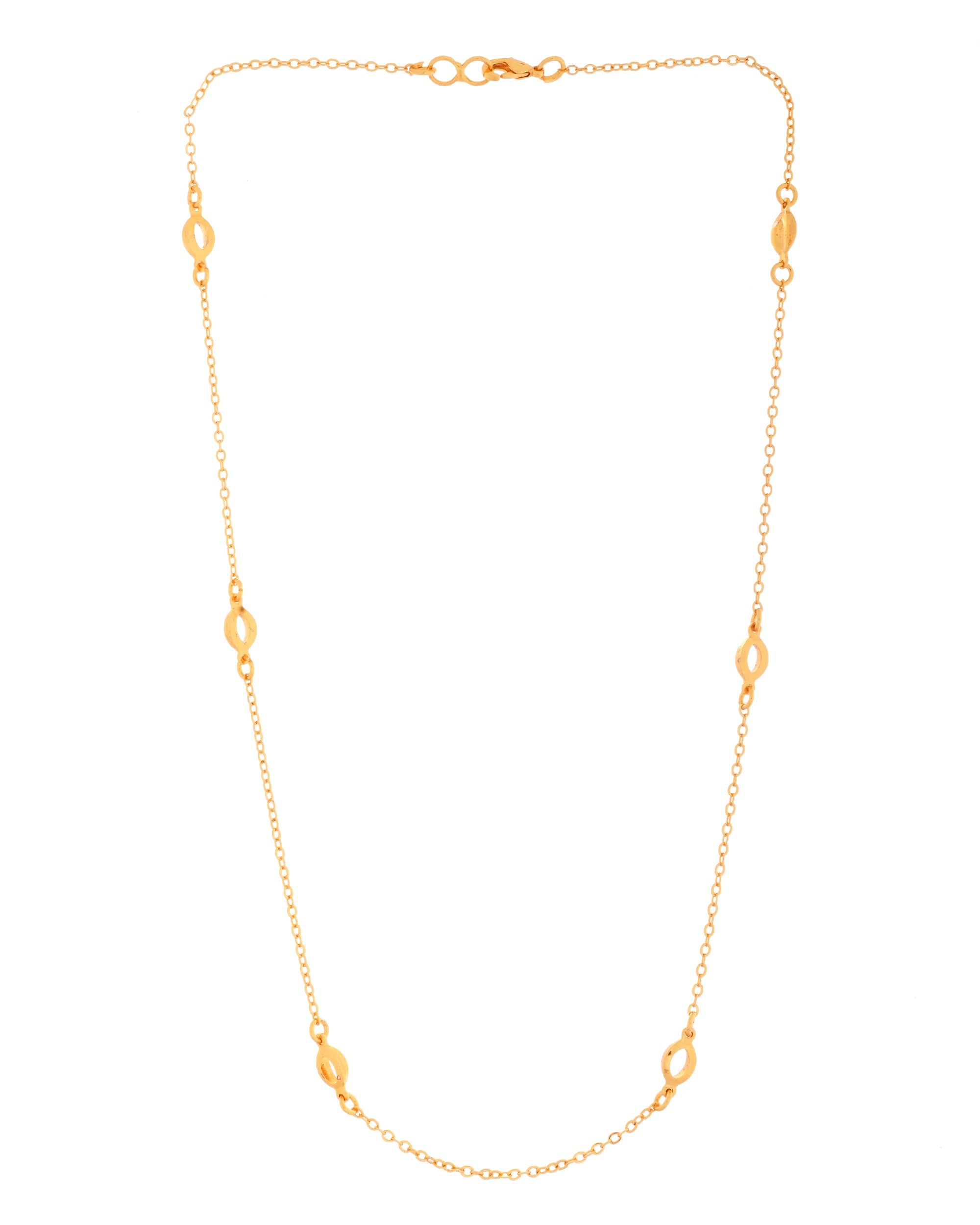 VOJ Gold Polished Minimal Designer Chain For Women - Distacart