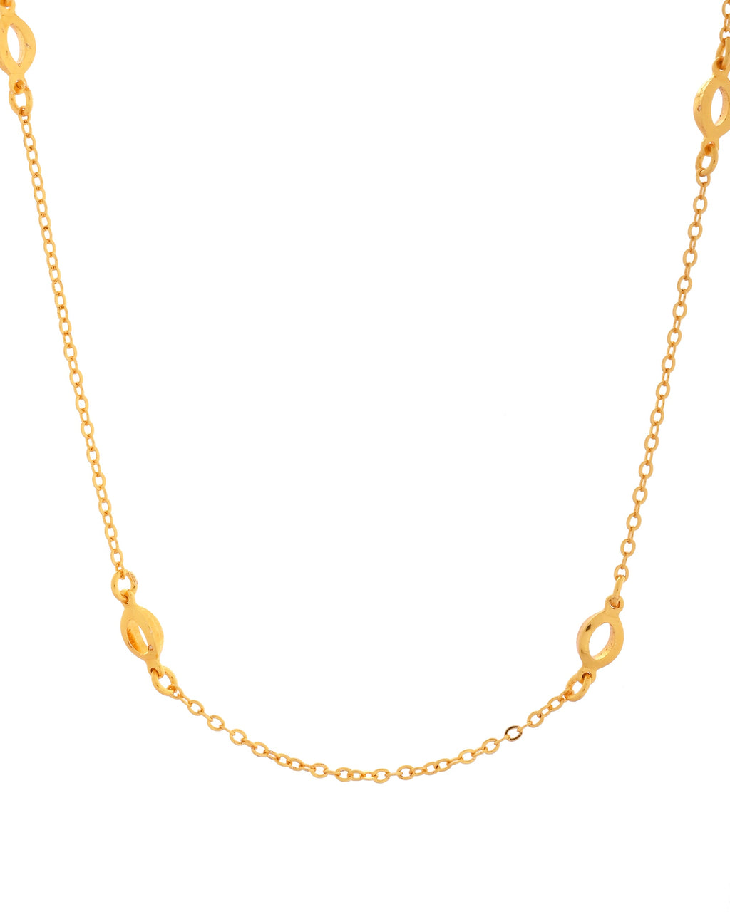 VOJ Gold Polished Minimal Designer Chain For Women - Distacart
