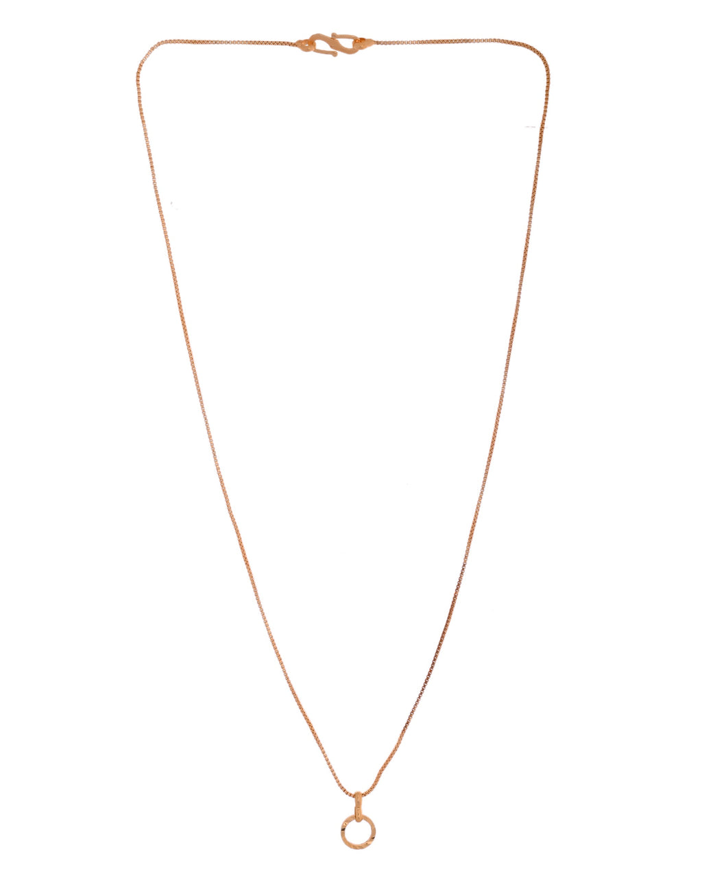 VOJ Rose Gold Polished Chain With Small Circular Pendant - Distacart