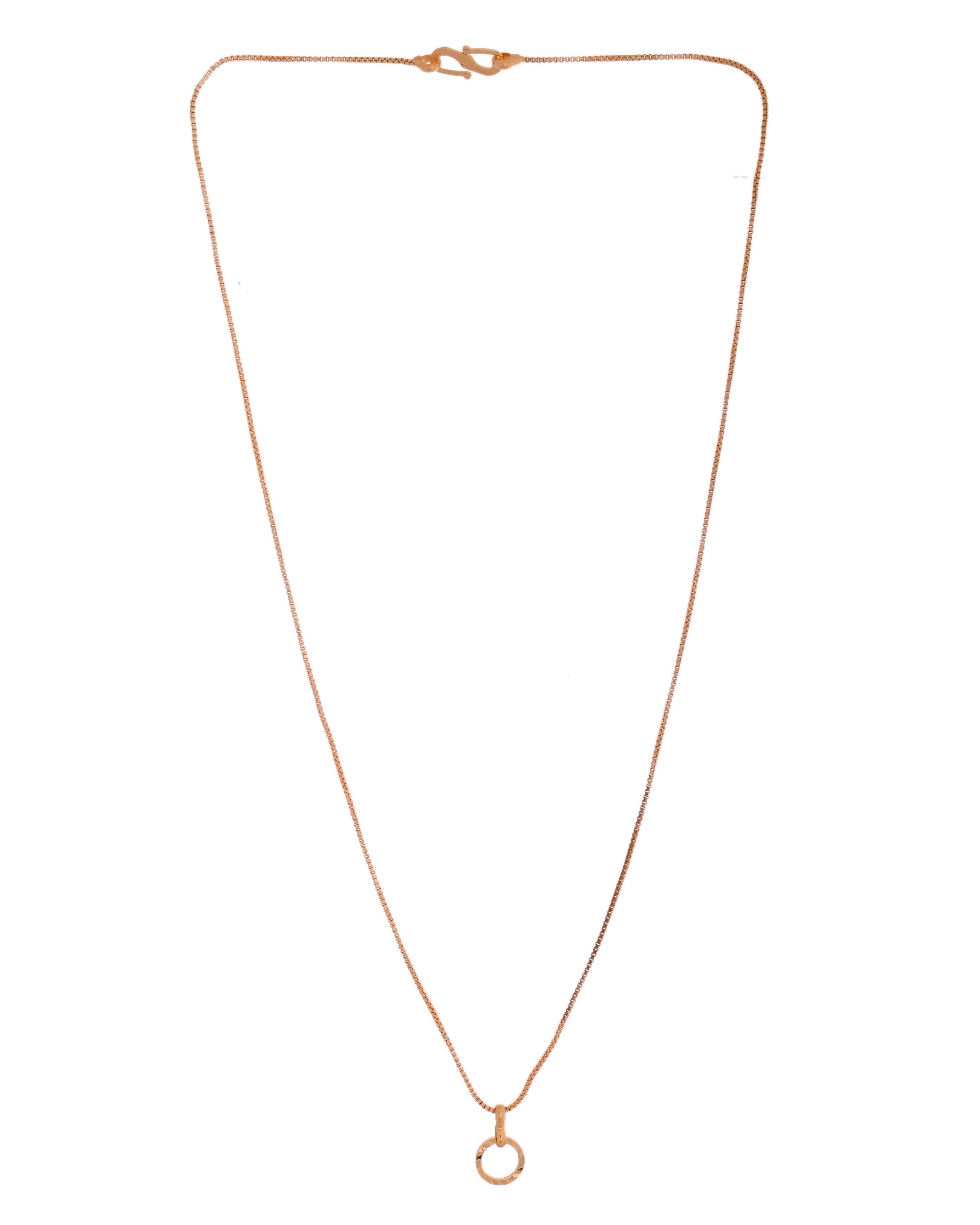 VOJ Rose Gold Polished Chain With Small Circular Pendant - Distacart