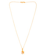 VOJ Gold Polished Chain With Fish Shaped Stone Studded Pendant - Distacart