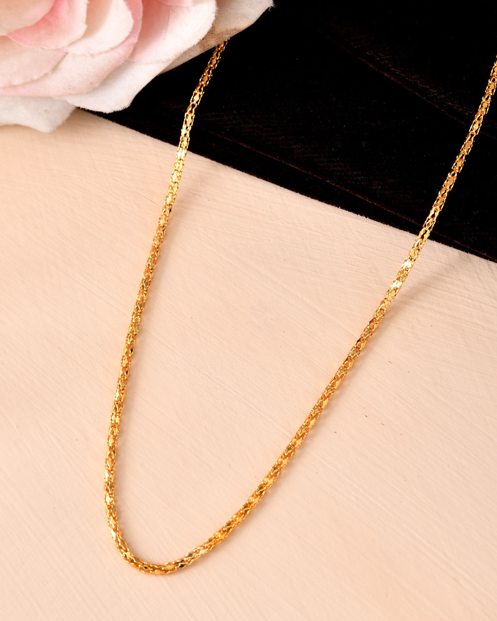 VOJ Women Gold Polished Stainless Steel Simple Chain - Distacart